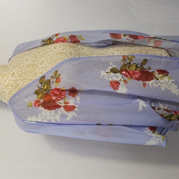 Women's Lavender Chiffon Beach Cardigan Blouse Shawl Loose Top Outerwear Size M - Picture 4 of 13